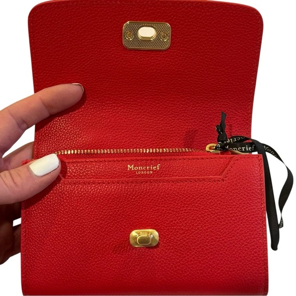 MONCRIEF London Larissa Red Leather Wallet London Designer NEW - Picture 6 of 7